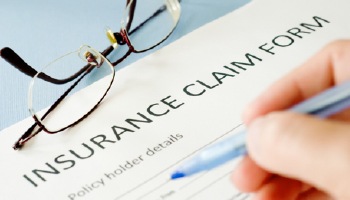 A paper insurance claim form